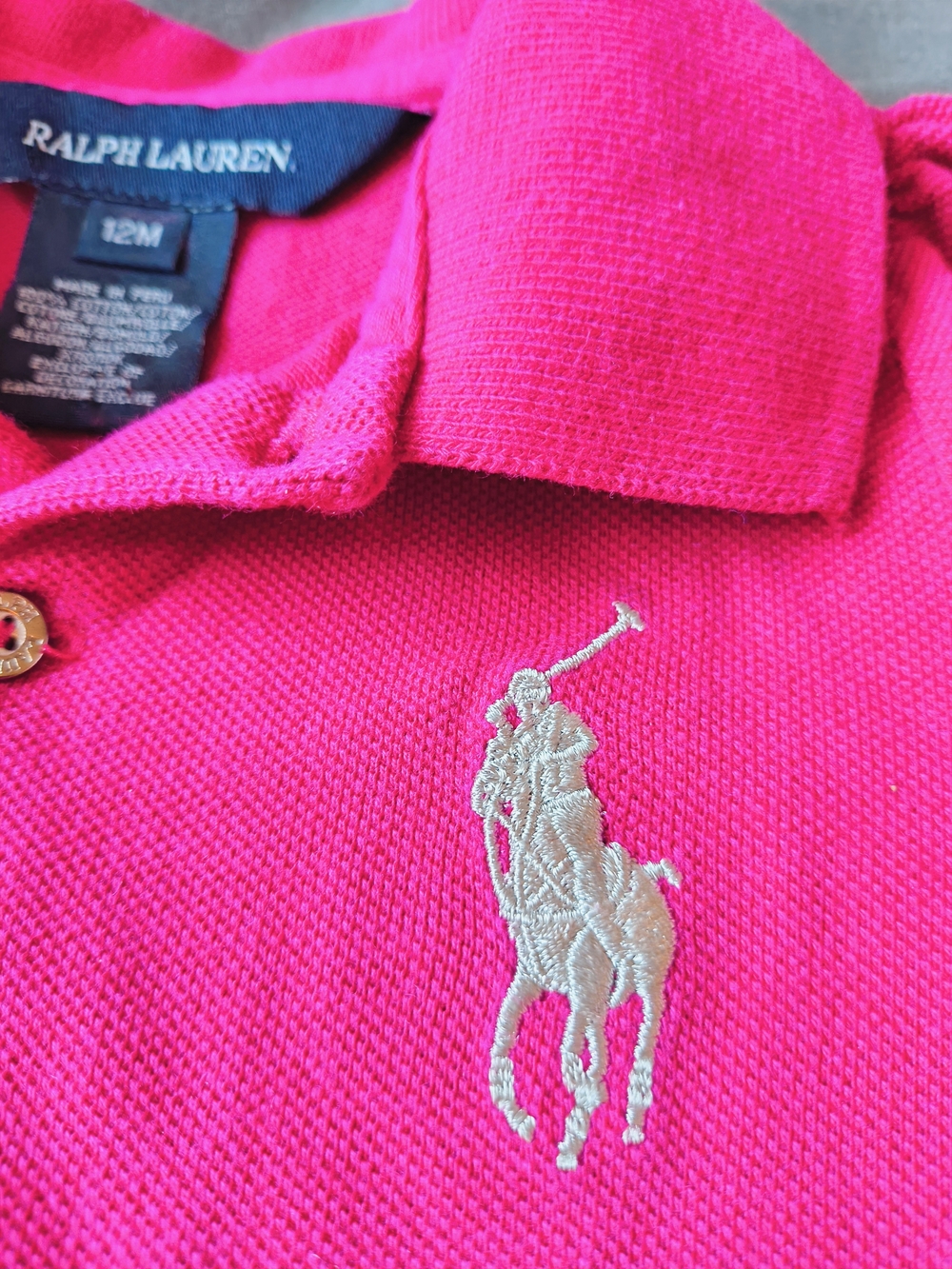 Ralph Lauren Hot Pink Polo with Cream Pony Embroidery